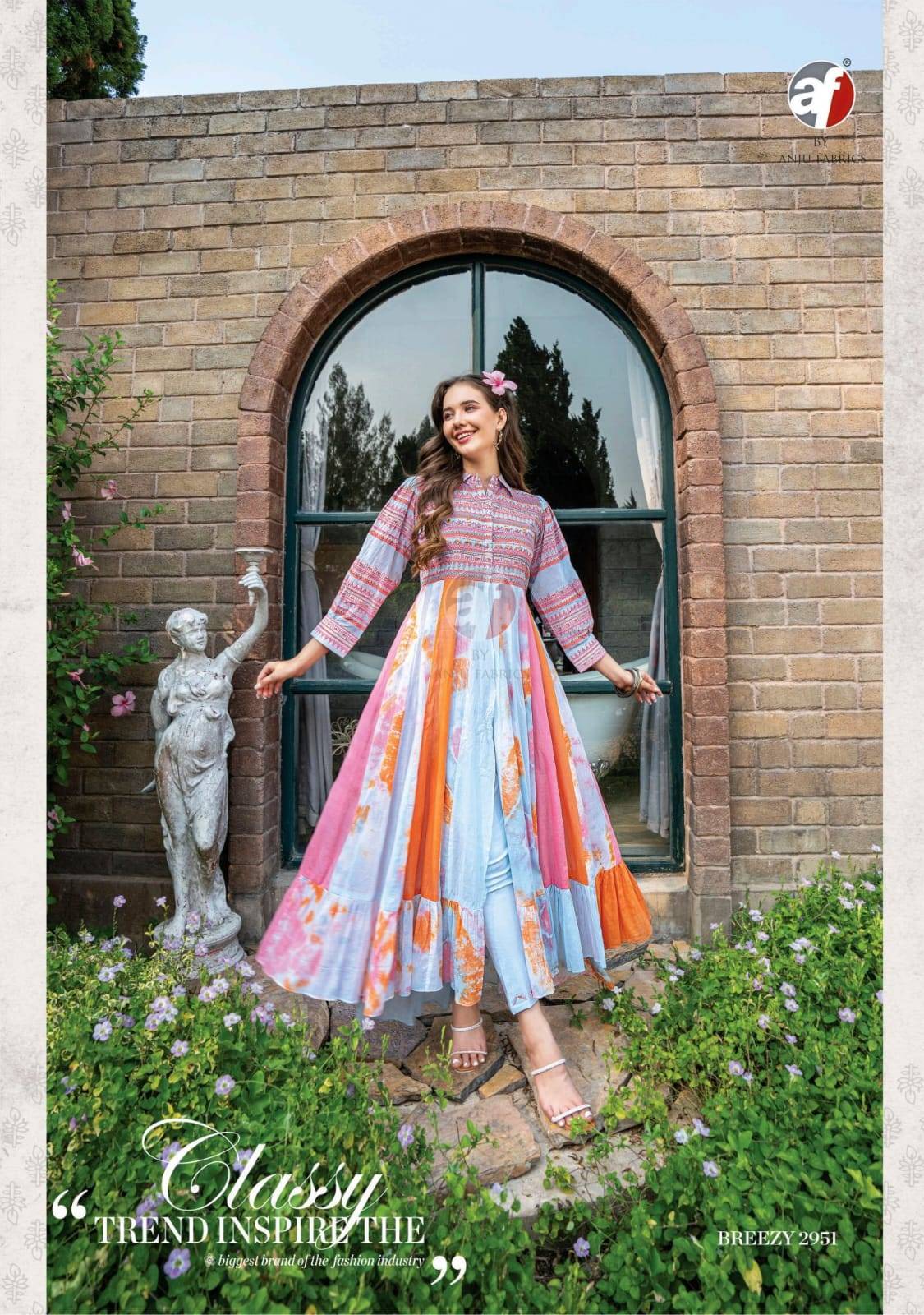 Breezy vol-2 by Anu fabrics 2951 TO 2956 SERIES Indian PURE MAL COTTON party wear kurti with pant At Wholesale Price